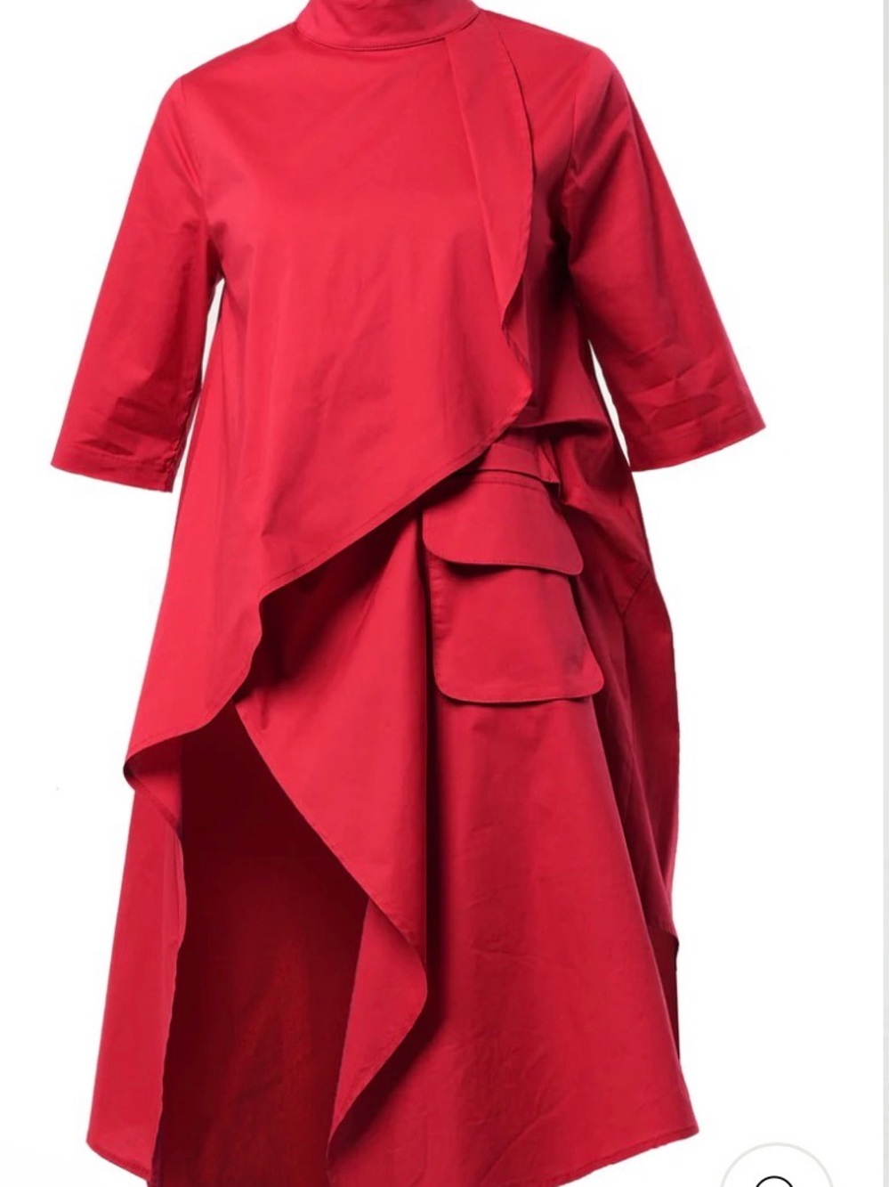 Women's METAMORPHOZA Red ASSYMETRIC Lagenlook TUNIC Shirt DRESS L - Picture 13 of 13
